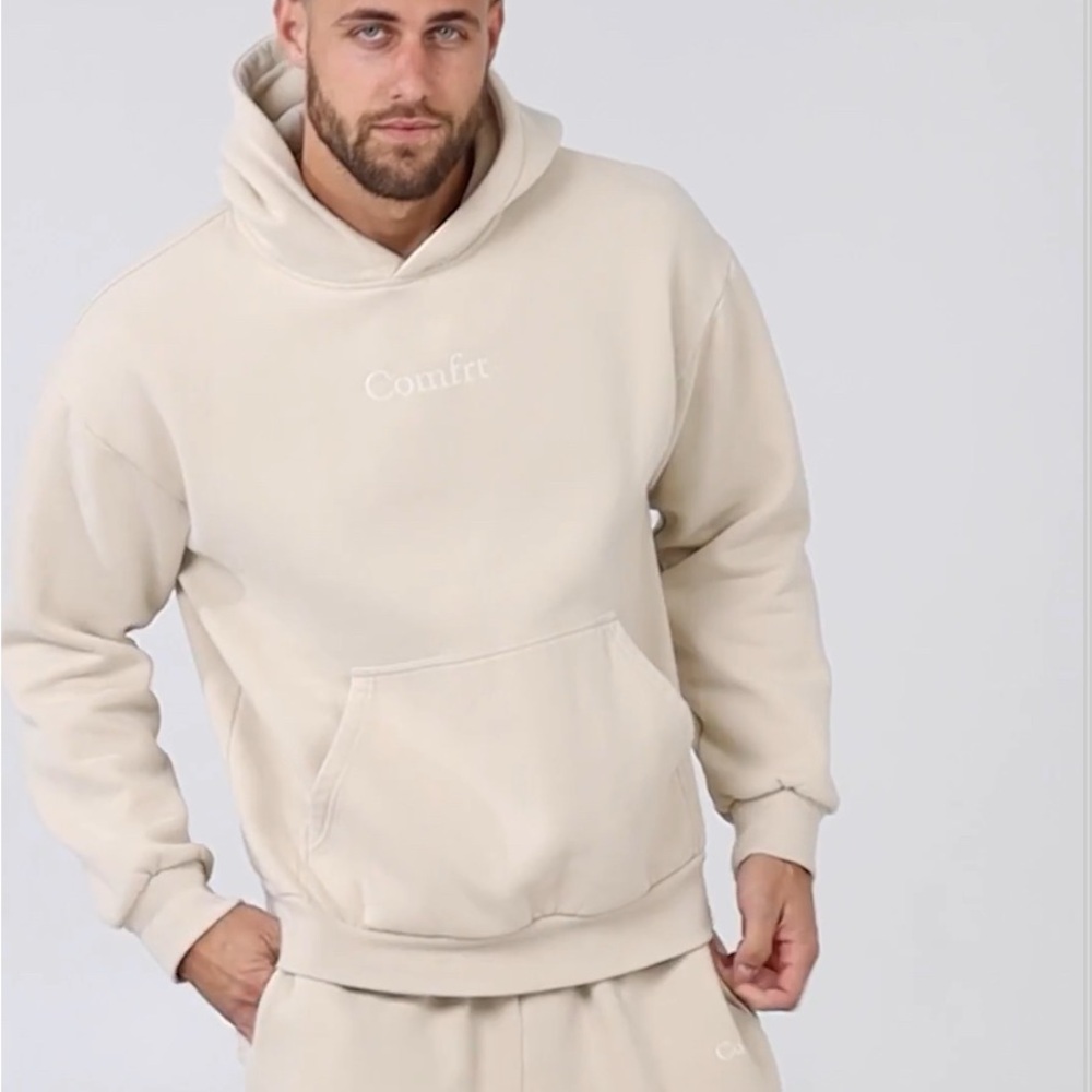 Men's Beige Comfort Hoodie